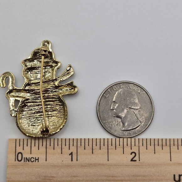 VTG Brooches Christmas 2PC Set Frosted Sugar Enamel  Snowman Christmas Tree Pins - Picture 9 of 10